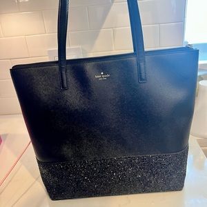 Kate Spade glitter dipped tote in black